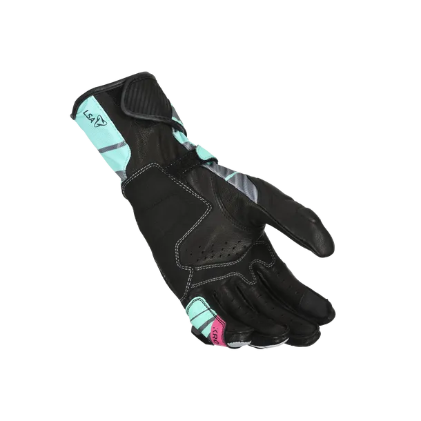 MACNA KROWN Señoras Moto Cuero Guantes Verde Menta Gris - GUANTES