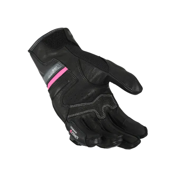 MACNA CHIZA Señoras Moto Cuero Guantes Negro Gris Rosa - GUANTES