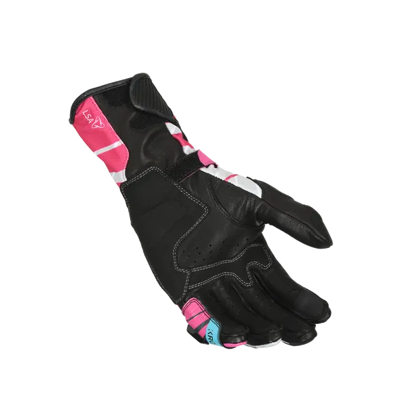 MACNA KROWN Señoras Moto Cuero Guantes Rosa Gris - GUANTES