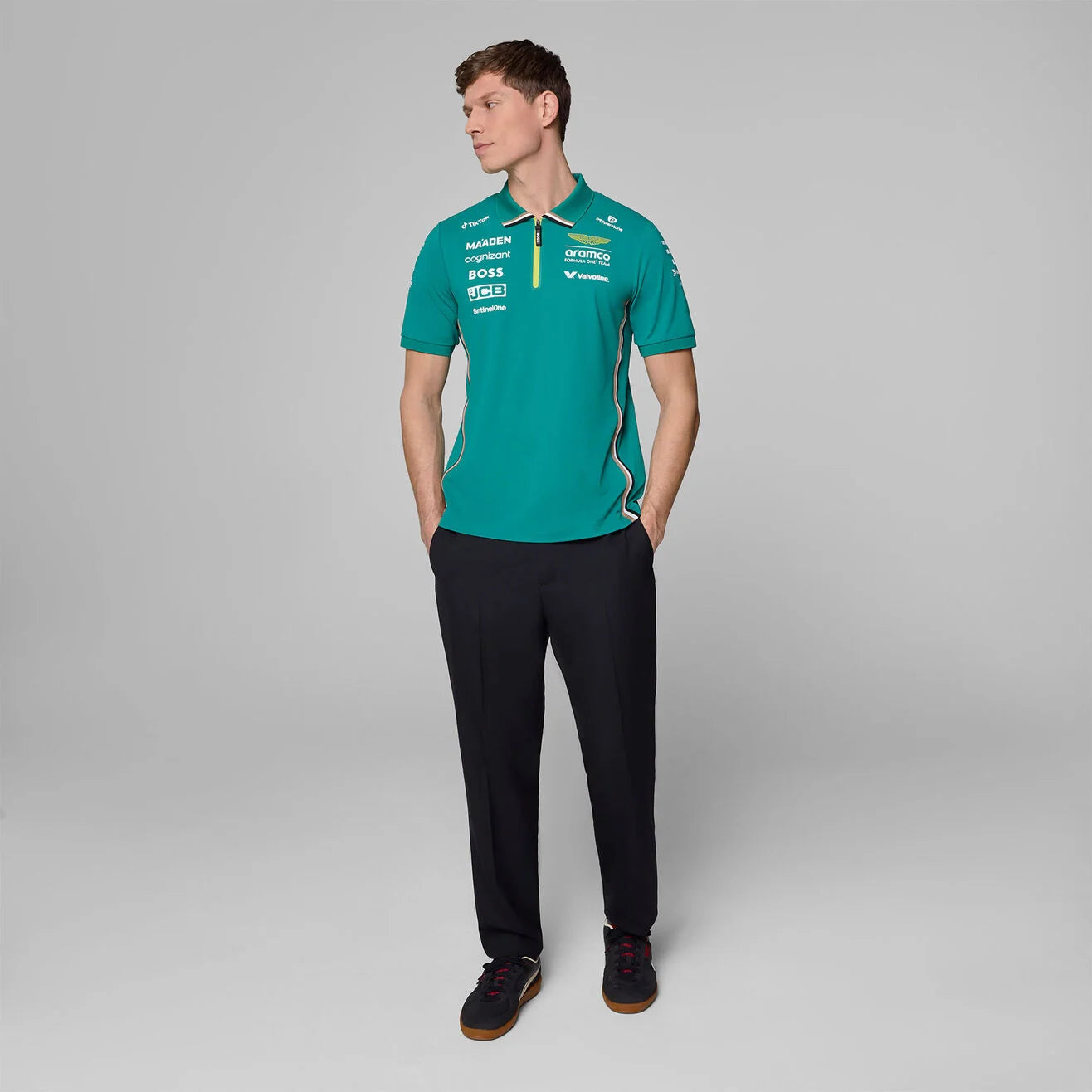 ASTON MARTIN F1 Hombres Team 2025 Equipo Polo Verde