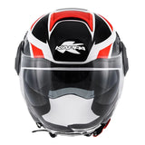 KAPPA KV37 EVO Moto Cara Abierta Casco Blanco Brillante Titanio Rojo - CASCO