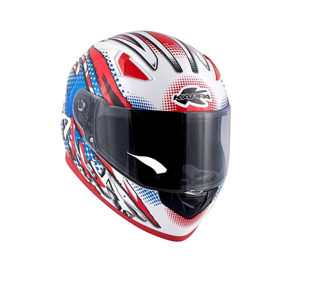 KAPPA KV38 Houston Moto Integral Casco Blanco Rojo - CASCO