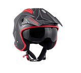 KAPPA KV45 Trial Gemini Jet Urban Turismo Casco Negro Mate Rojo - CASCO
