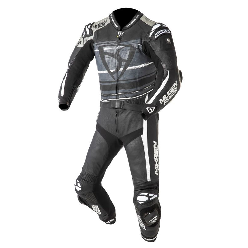 MUGENRACE MNR-2008 Rc-Max Due Traje Cuero Blanco Negro Gris - Mono