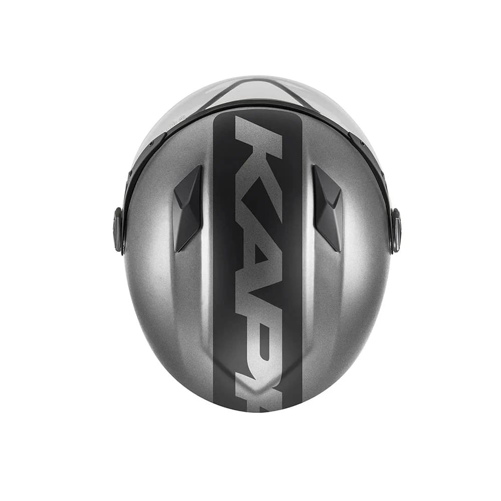 KAPPA KV57F Moto Cara Abierta Casco Titanio Negro