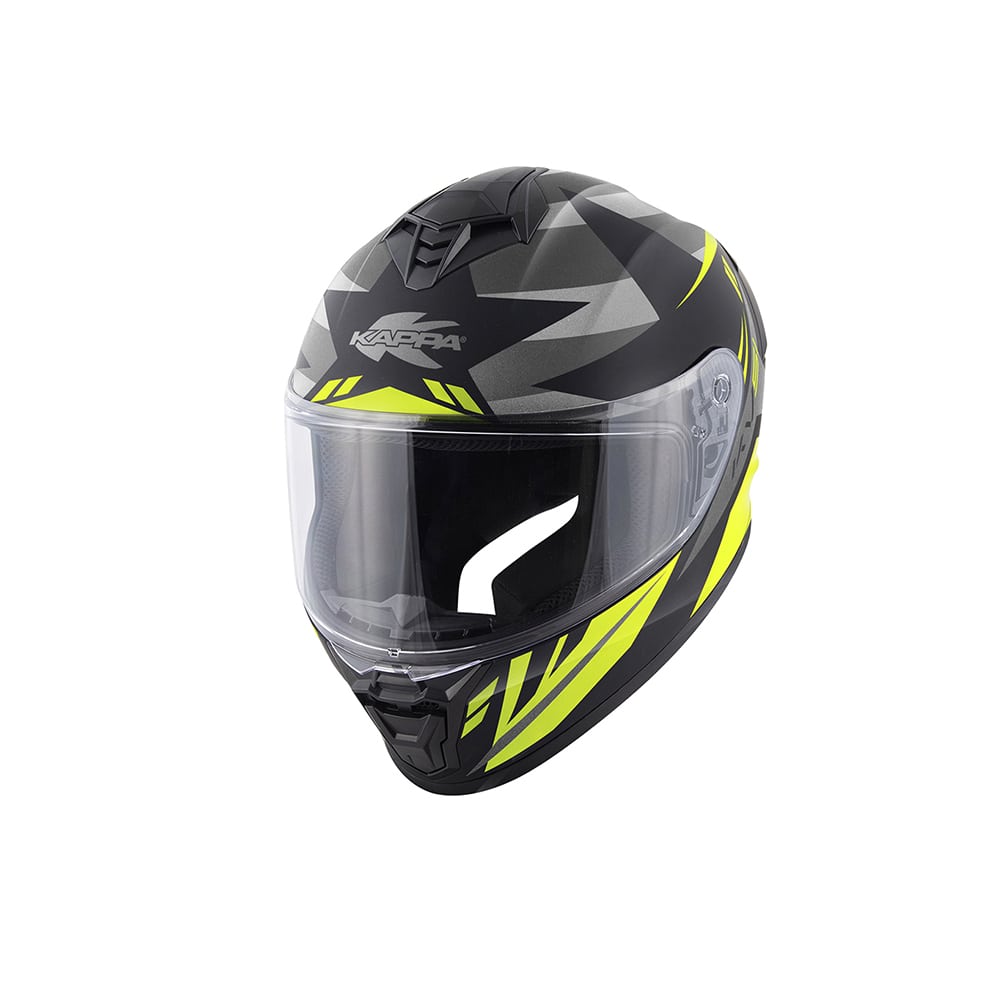 KAPPA KV51 ZENITH ABS motocicleta integral Casco negro titanio amarillo flúor
