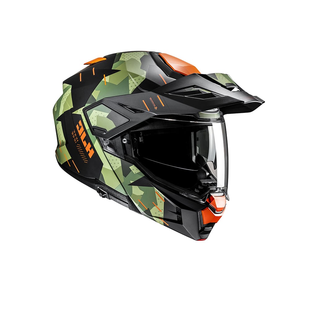 Casco abatible HJC I80 Roki MC47SF naranja y negro