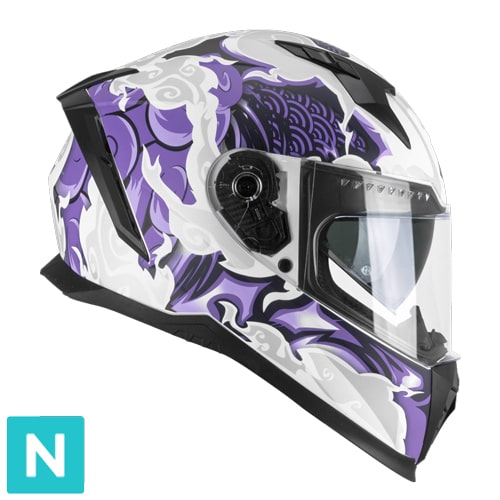 CASCO INTEGRALE CGM 311F BLAST CLOUD BIANCO OPACO VIOLA