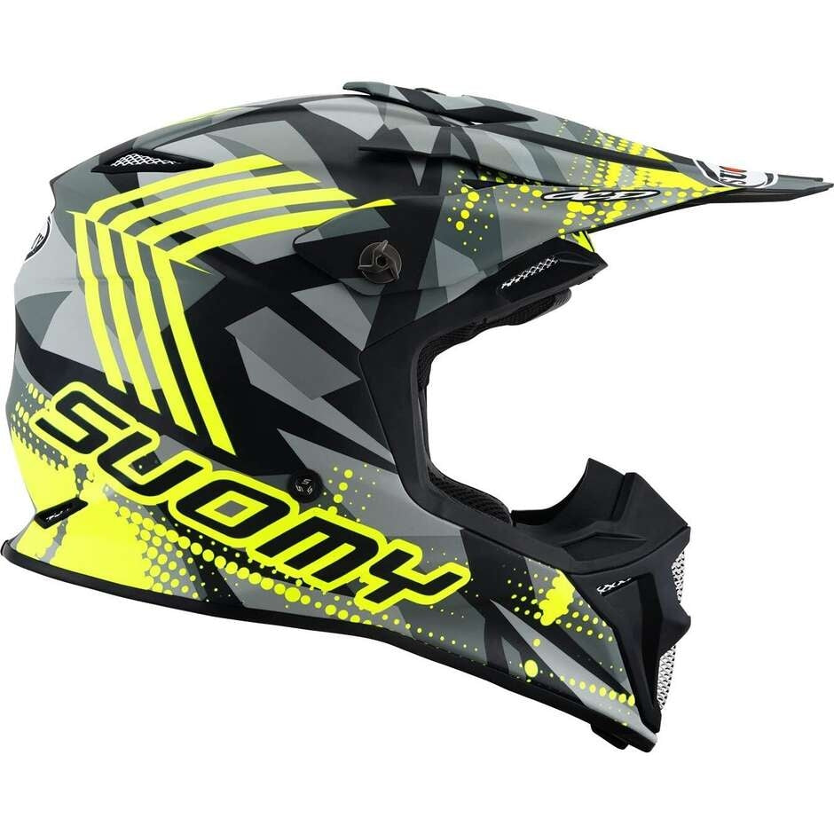 SUOMY-CASCOS MX SPEED PRO SERGEANT MATT GREY/YELLOW FLUO