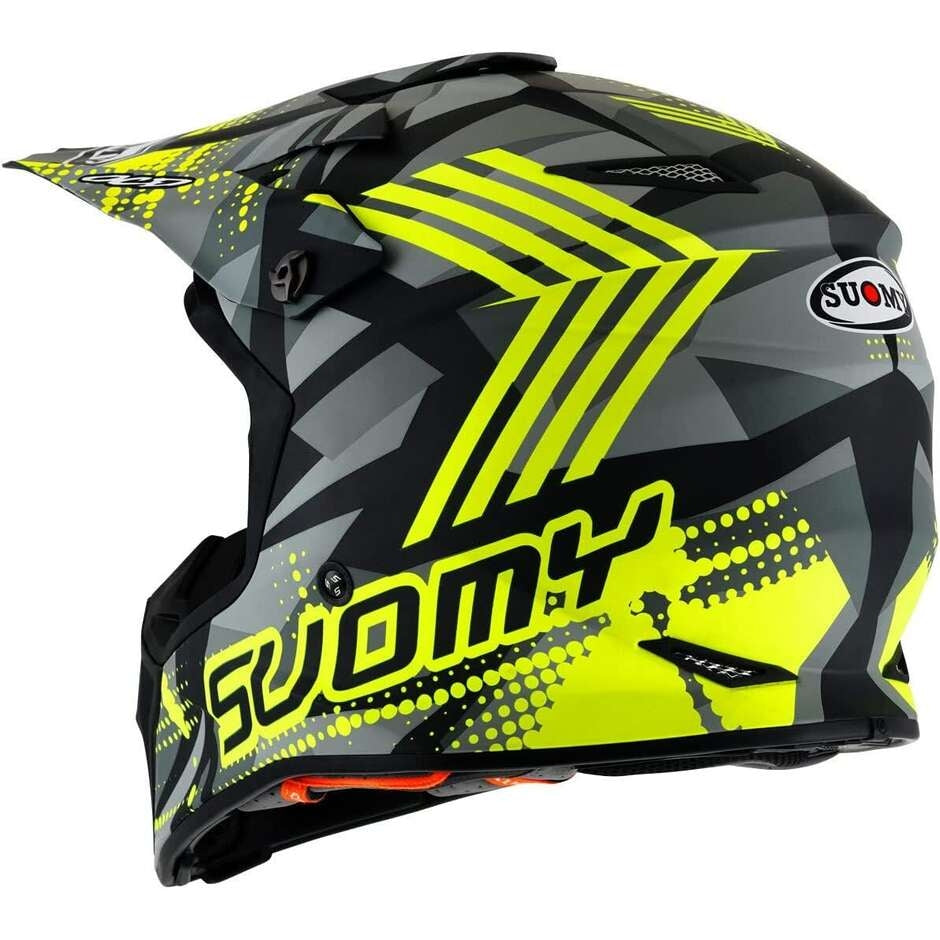SUOMY-CASCOS MX SPEED PRO SERGEANT MATT GREY/YELLOW FLUO