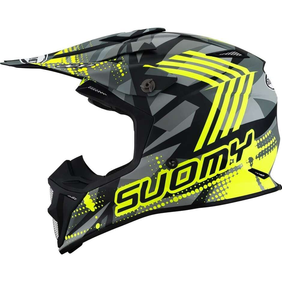 SUOMY-CASCOS MX SPEED PRO SERGEANT MATT GREY/YELLOW FLUO
