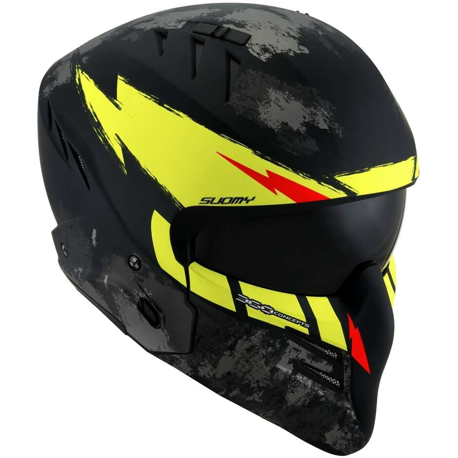 SUOMY-CASCOS ARMOR HI VOLT MATT BLACK/YELLOW