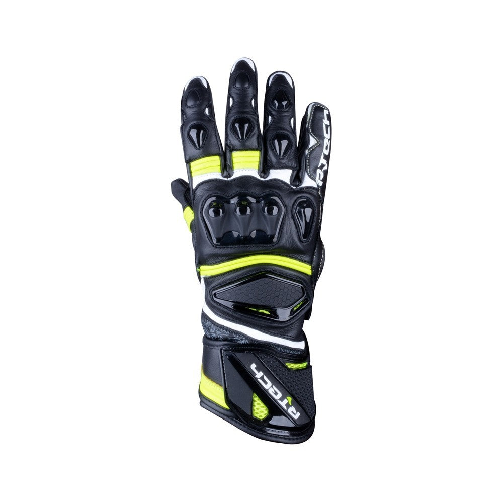 R-TECH - Guante Piel Robo Man Negro/Amarillo Fluor