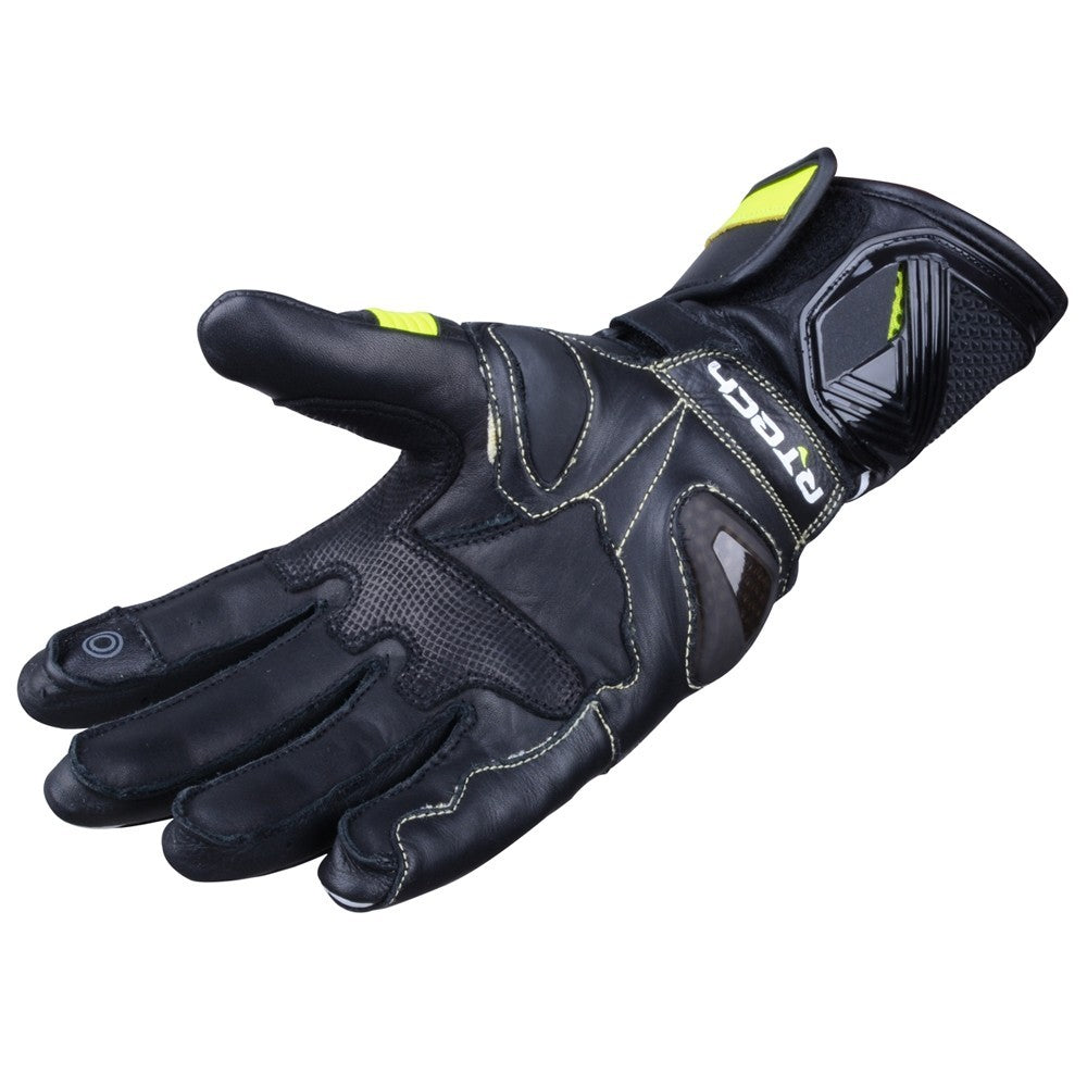 R-TECH - Guante Piel Robo Man Negro/Amarillo Fluor