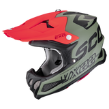 SCORPION VX-22 AIR UPDOWN MOTORCYCLE HELMET Matt Green-Black-Red