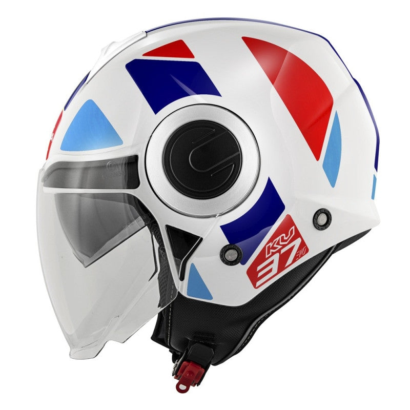 KAPPA - CASCO JET KV37/EVOD/STYLE BLANCO BR/AZUL/ROJO