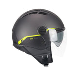 CGM 116G AIR BICO Jet Casco Scooter Grafito Amarillo Fluo