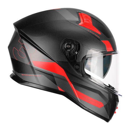 CGM 333G ONYX SPORT Integral Moto Casco Negro Rojo Mate