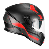 CGM 333G ONYX SPORT Integral Moto Casco Negro Rojo Mate