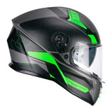 CGM 333G ONYX SPORT Integral Moto Casco Gris Verde Fluo Mate