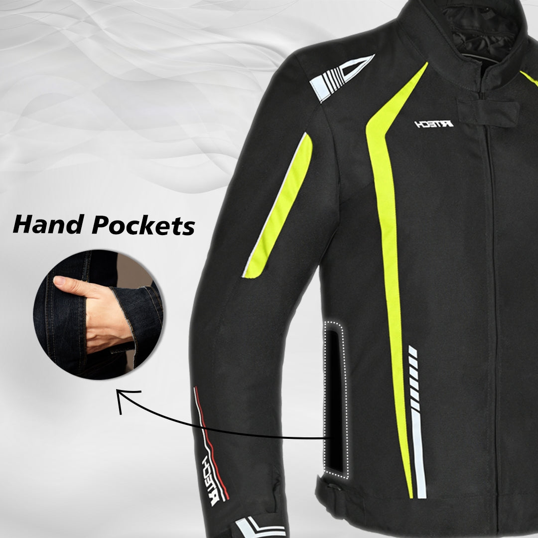 R-TECH - Chaqueta Textil Marshal Negro/Verde