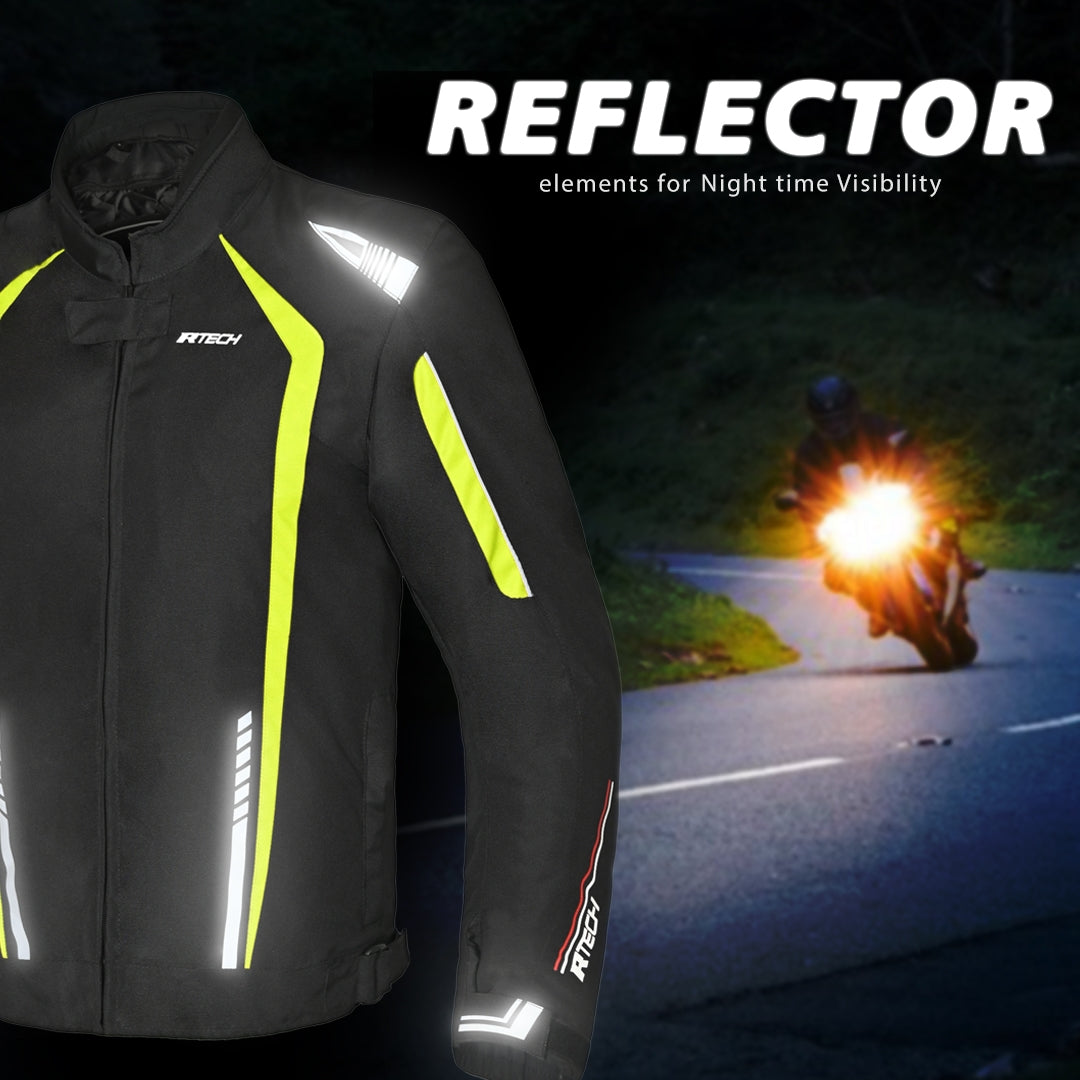 R-TECH - Chaqueta Textil Marshal Negro/Amarillo Fluor