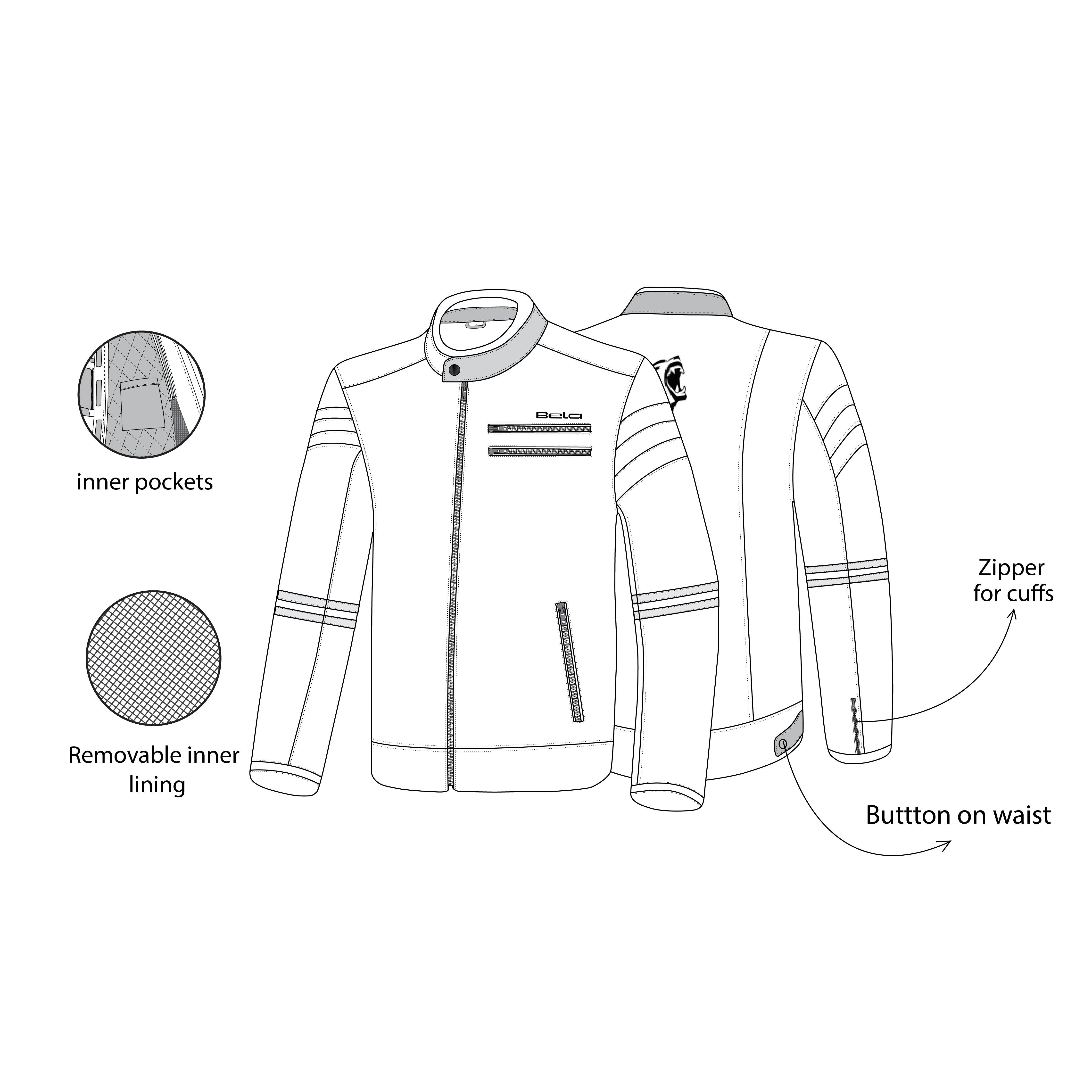 BELA - Chaqueta Piel Royal Rider Vinatge Negro/Gris