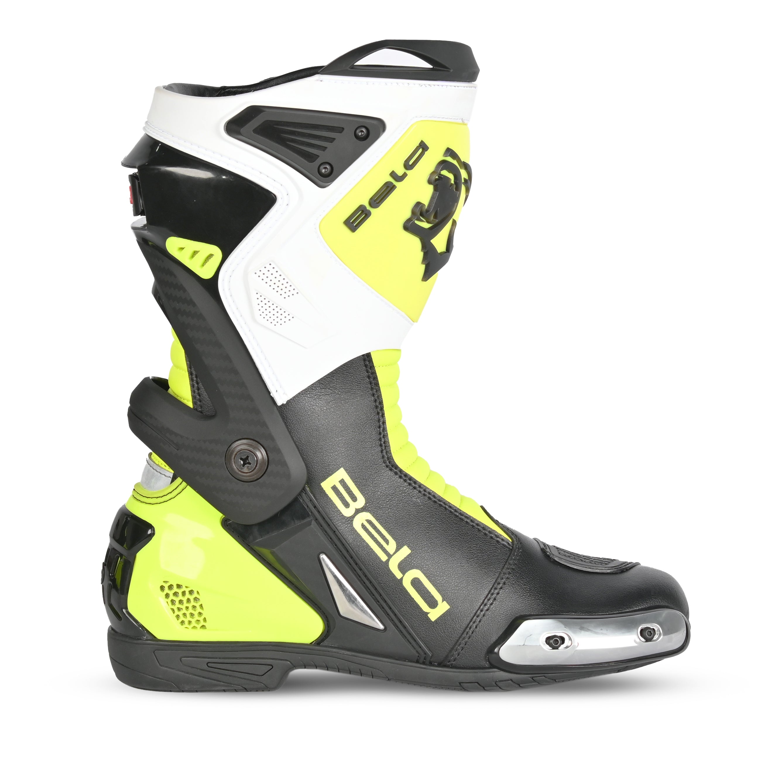 BELA - Botas Racing Turbo Track Negro/Amarillo Fluor