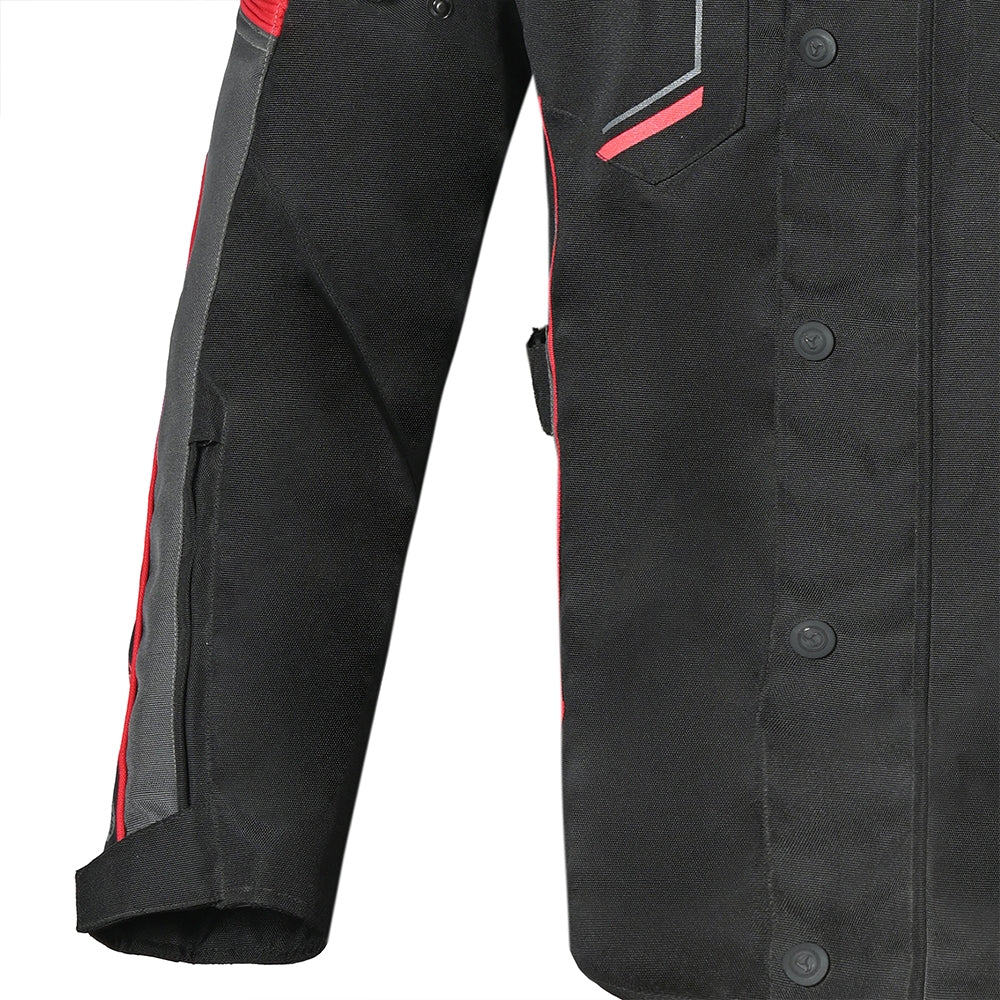 R-TECH Chaqueta Textil Knight Rider (Long) Negro/Antracita/Rojo