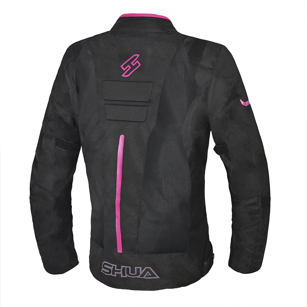 SHUA - Chaqueta Textil Gravity Mesh Lady Negro/Fucsia