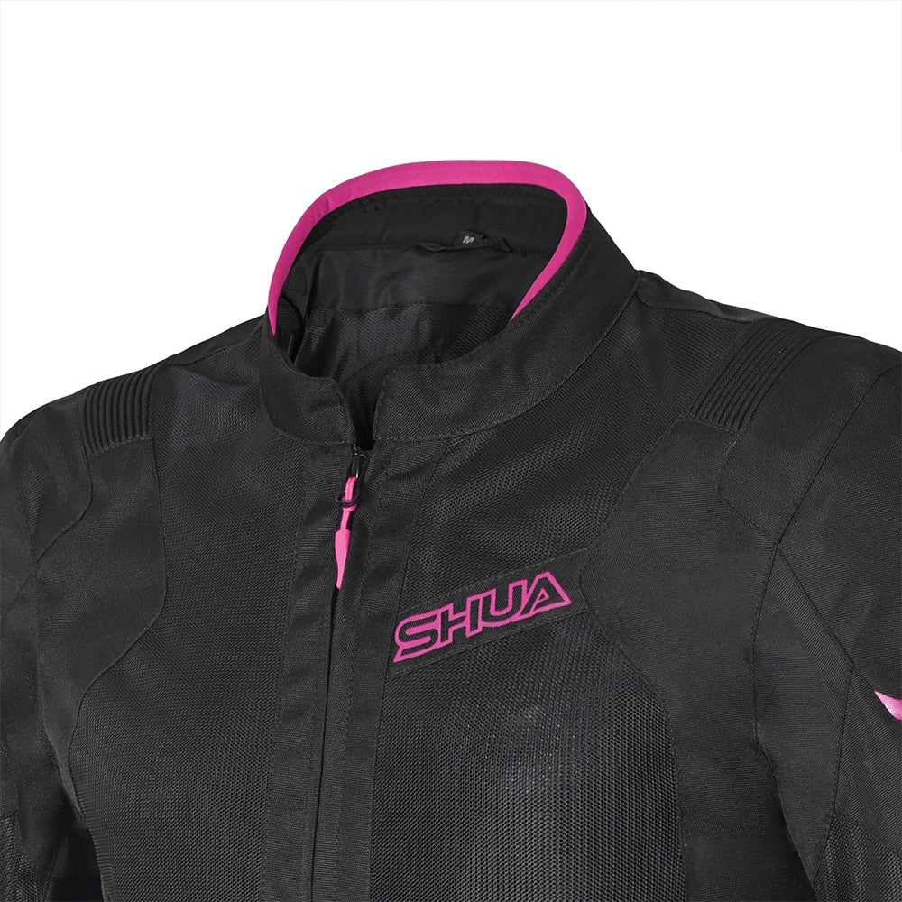 SHUA - Chaqueta Textil Gravity Mesh Lady Negro/Fucsia