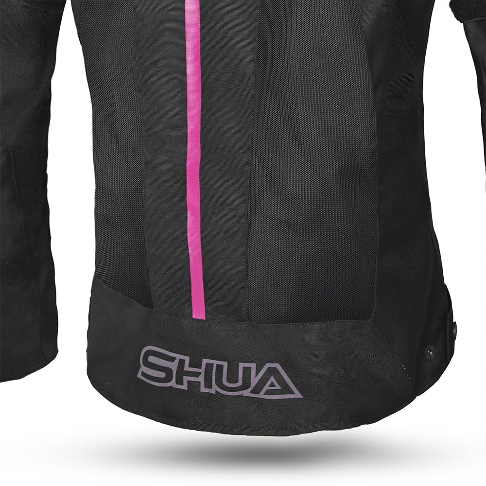 SHUA - Chaqueta Textil Gravity Mesh Lady Negro/Fucsia