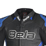 BELA - Chaqueta Piel Rocket man Negro/Azul