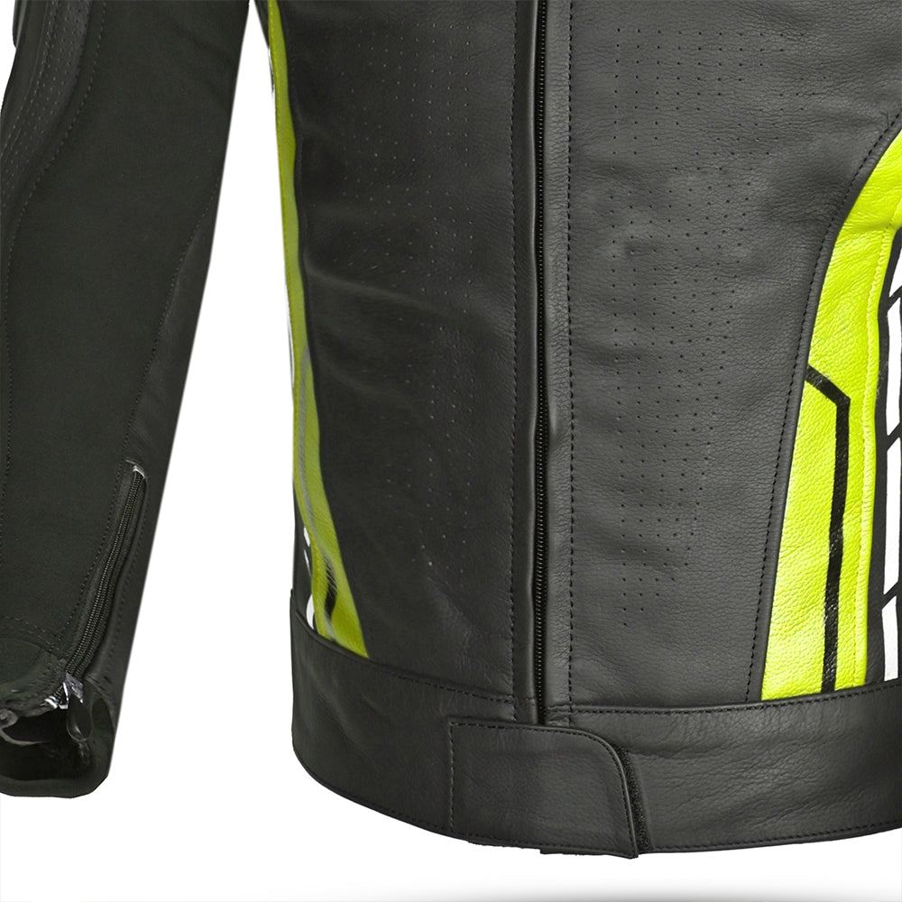 BELA - Chaqueta Piel Rocket man Negro/Amarillo Fluor