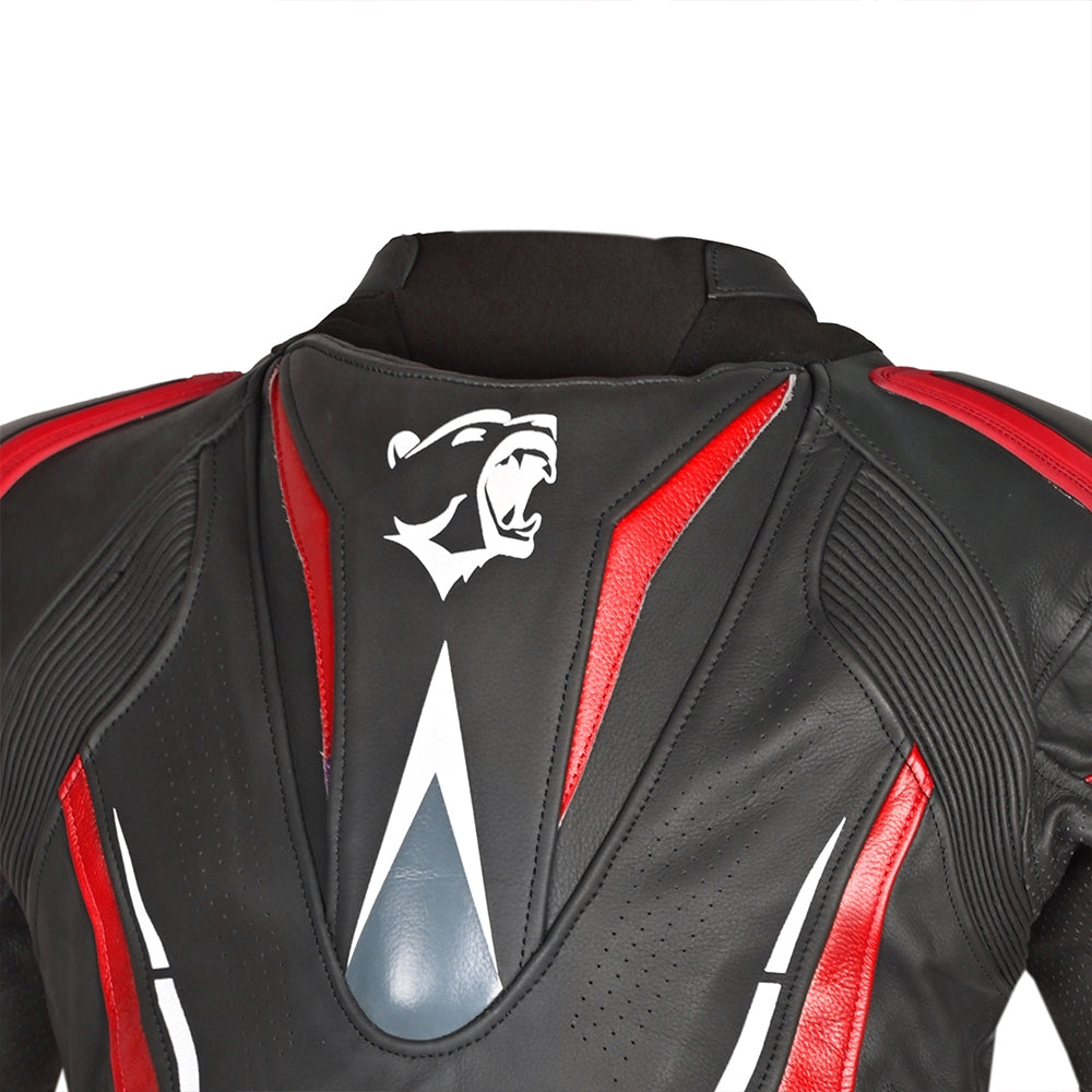 BELA - Chaqueta Piel Rocket man Negro/Rojo