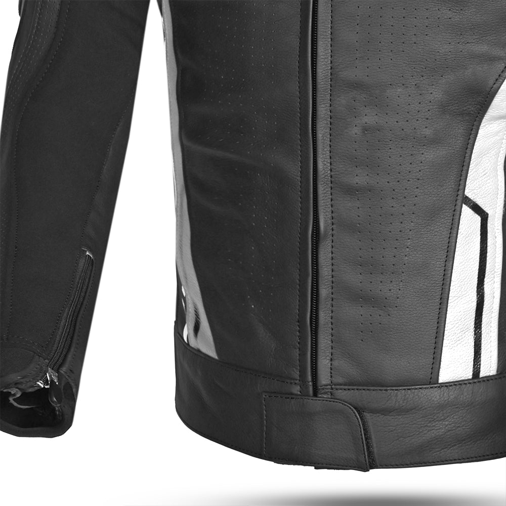 BELA - Chaqueta Piel Rocket man Negro/Blanco