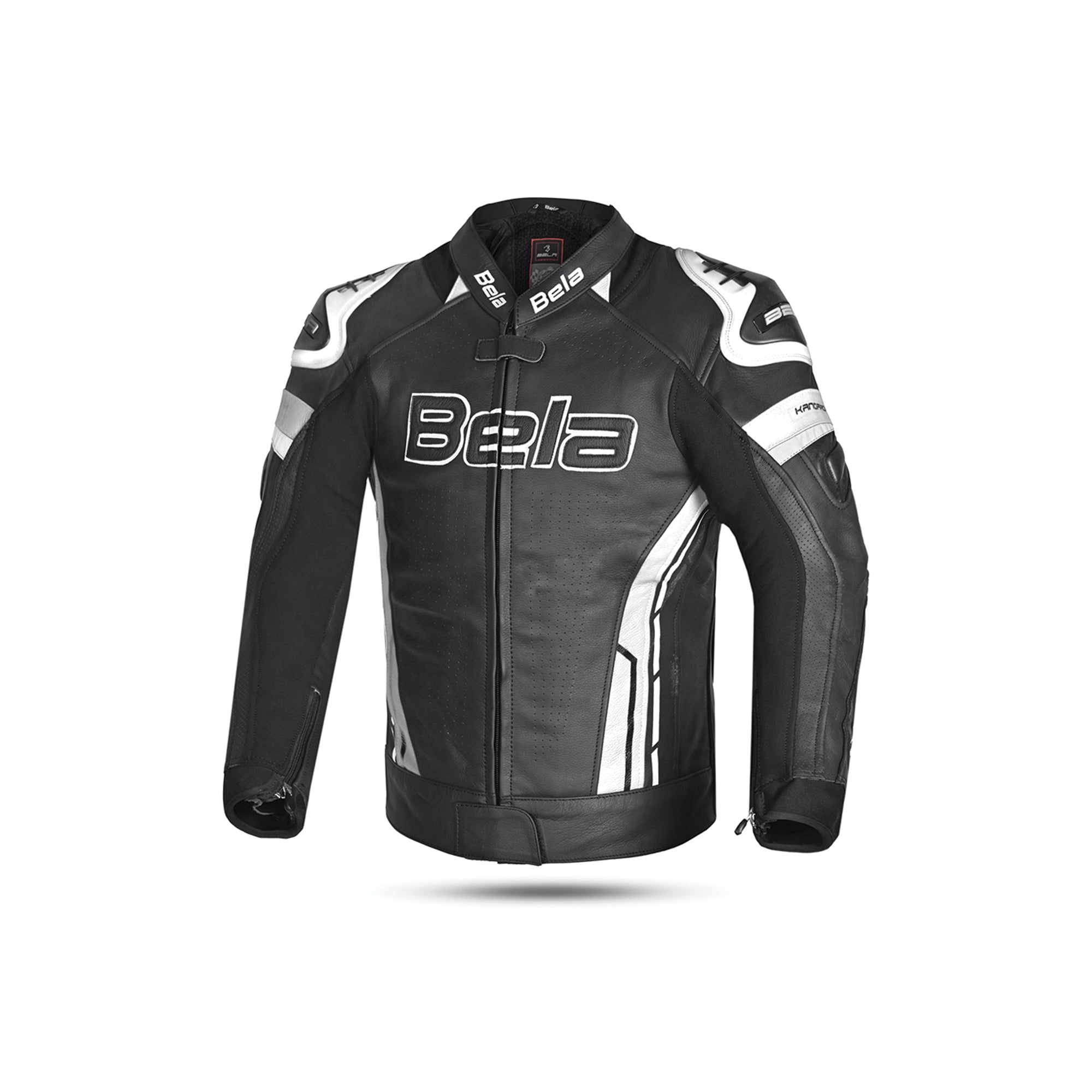 BELA - Chaqueta Piel Rocket man Negro/Blanco