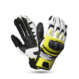 R-TECH - Guante Piel Rocco Racing Negro/Amarillo Fluor