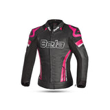 BELA - Chaqueta Piel Rocket lady Negro/Rosa