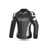 BELA - Chaqueta Piel Rocket lady Negro/Blanco