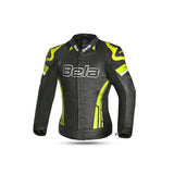 BELA - Chaqueta Piel Rocket lady Negro/Amarillo Fluor