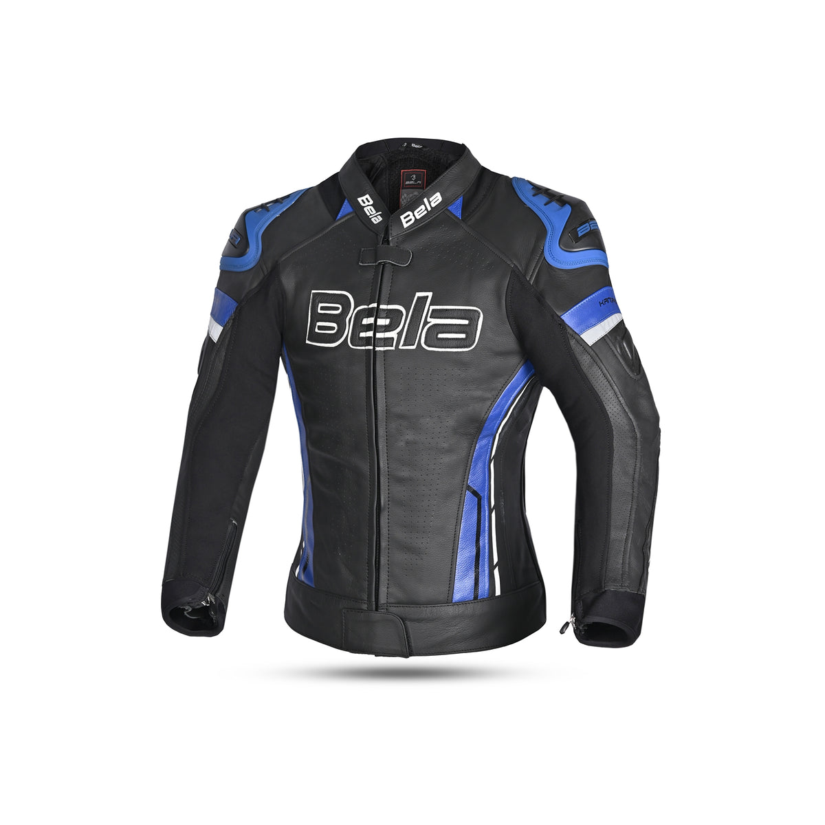 BELA - Chaqueta Piel Rocket lady Negro/Azul