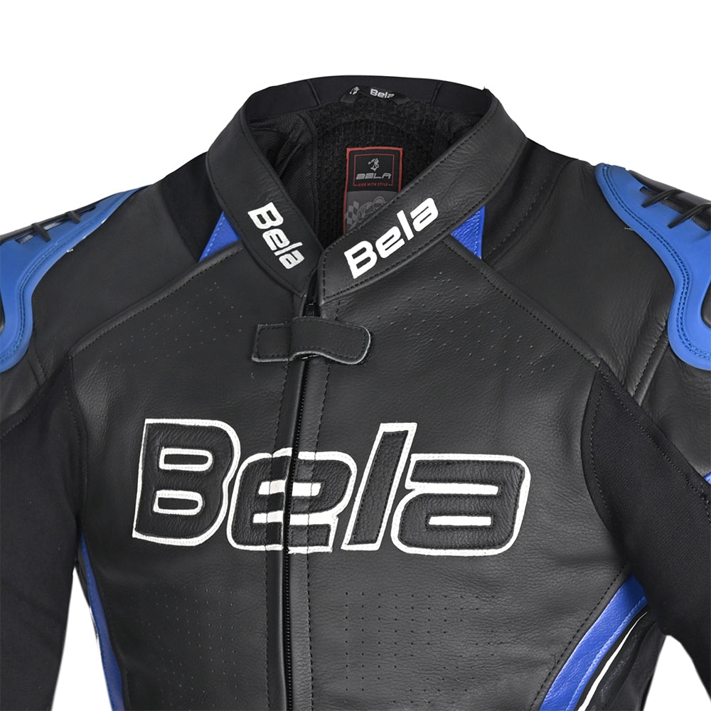 BELA - Chaqueta Piel Rocket lady Negro/Azul