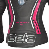 BELA - Chaqueta Piel Rocket lady Negro/Rosa