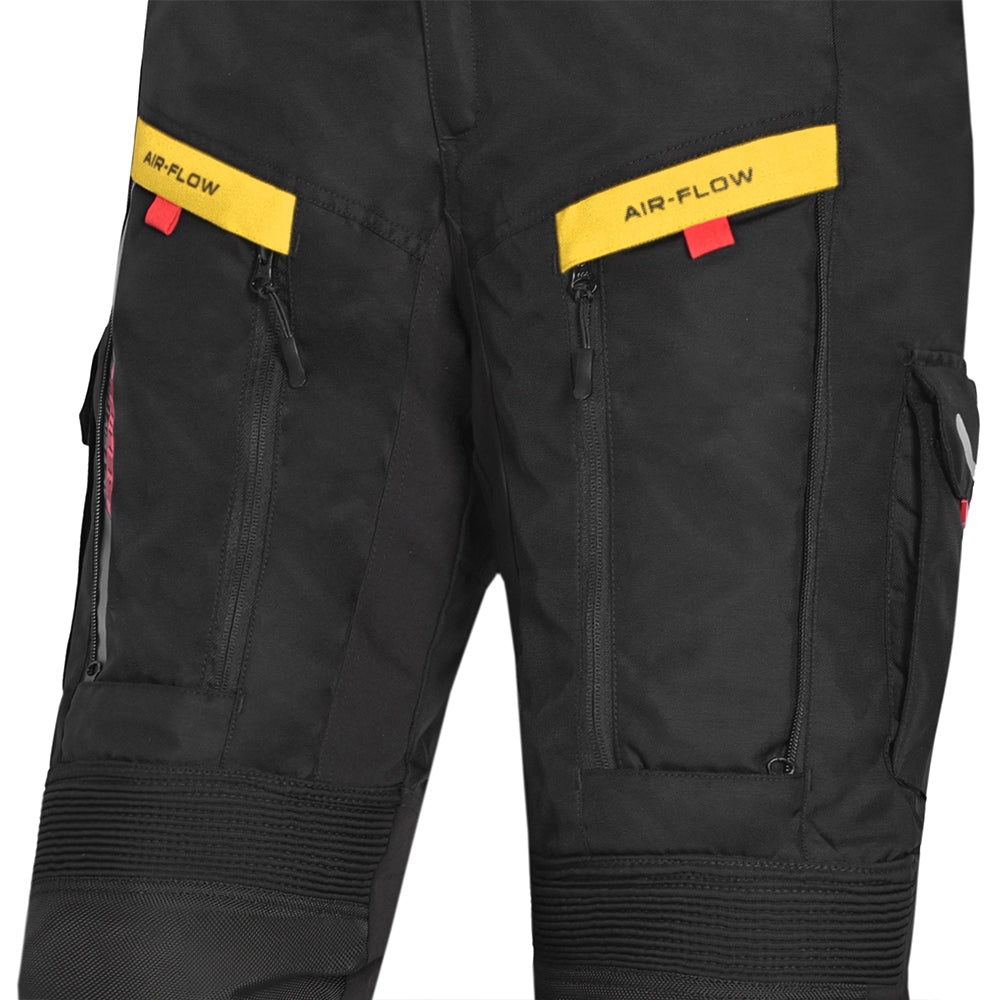 BELA - Pantalón Textil Transformer Negro/Amarillo Fluor