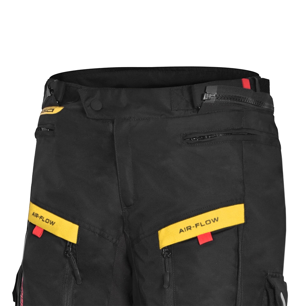 BELA - Pantalón Textil Transformer Negro/Amarillo Fluor