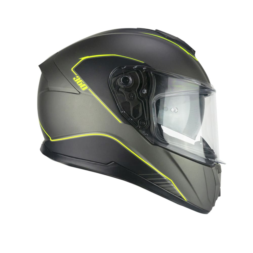 CGM 360G KAD RIDE Integral Moto Casco Amarillo Grafito Fluo Mate
