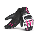 BELA - Guante Piel Air Flow Lady Negro/Rosa