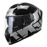 CGM 361T AVENT FIBER STREET FULL FACE MOTORCYCLE HELMET BLACK SILVER