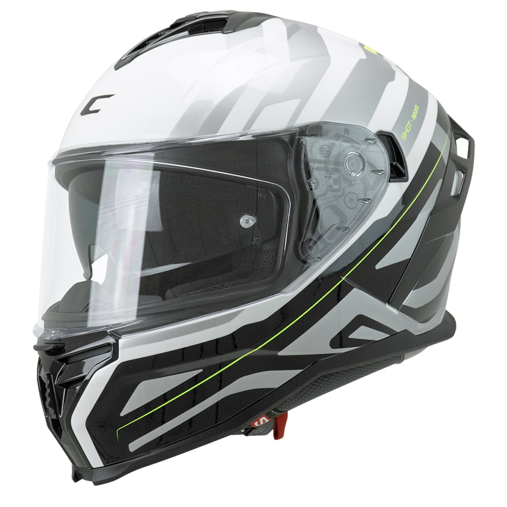 CGM SHOT VILLAIN 363M CASCO DE MOTO BLANCO NEGRO AMARILLO FLOURO